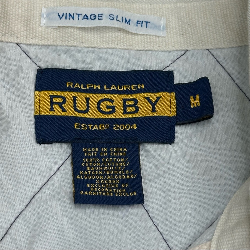 Ralph Lauren Rugby Shirt M | Maroon Navy Striped RLFC 1939-40 Patch | Vintage - Picture 16 of 16